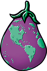 Egg Planet’s purple and green planet logo